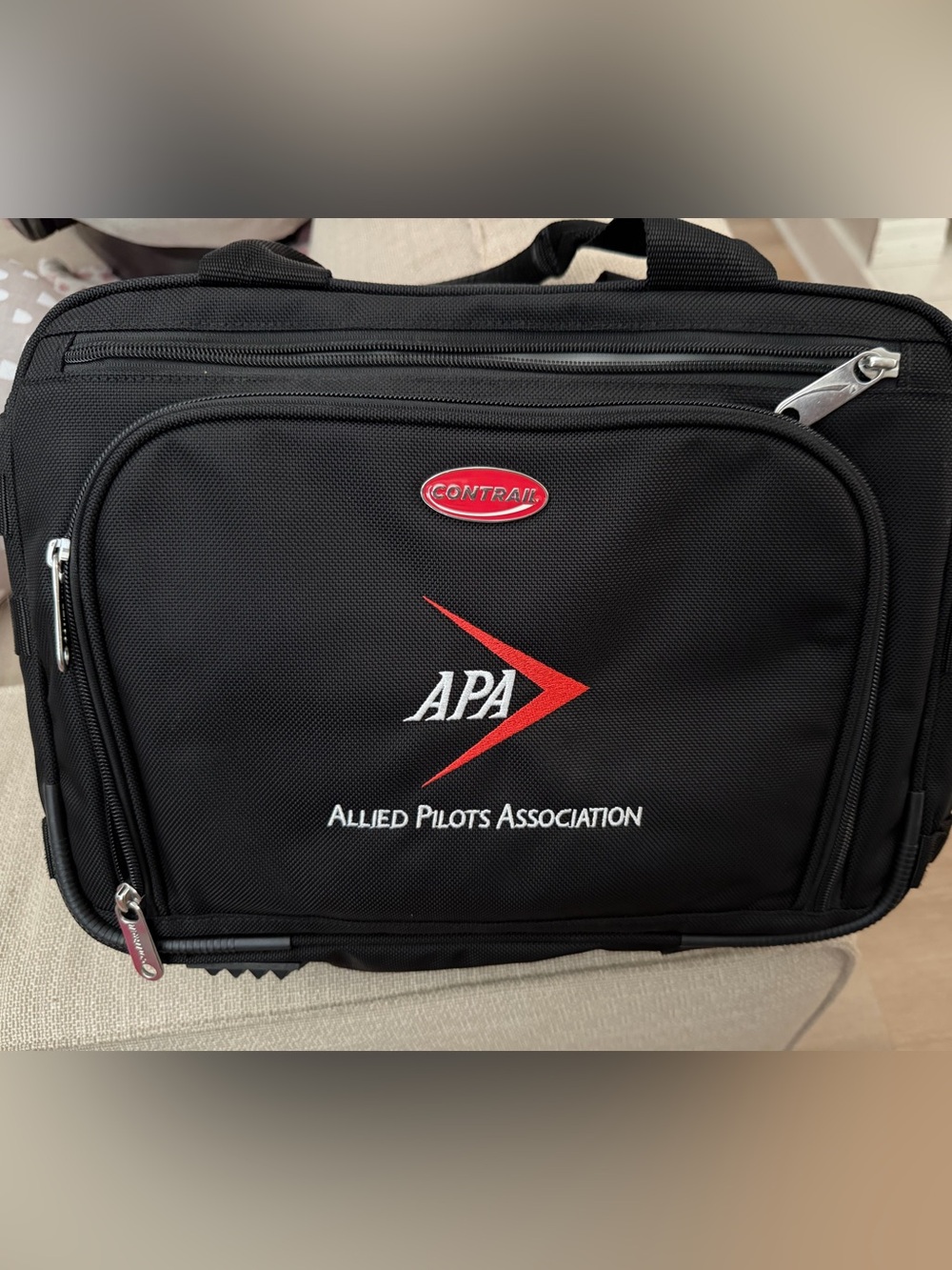 Engraved APA Black Nylon Travel Bag